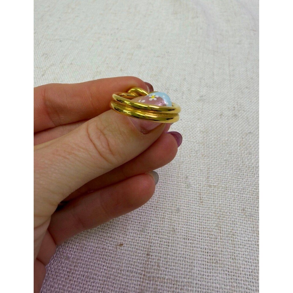 Hermes Gold Tone Knot Scarf Ring - Picture 3 of 4